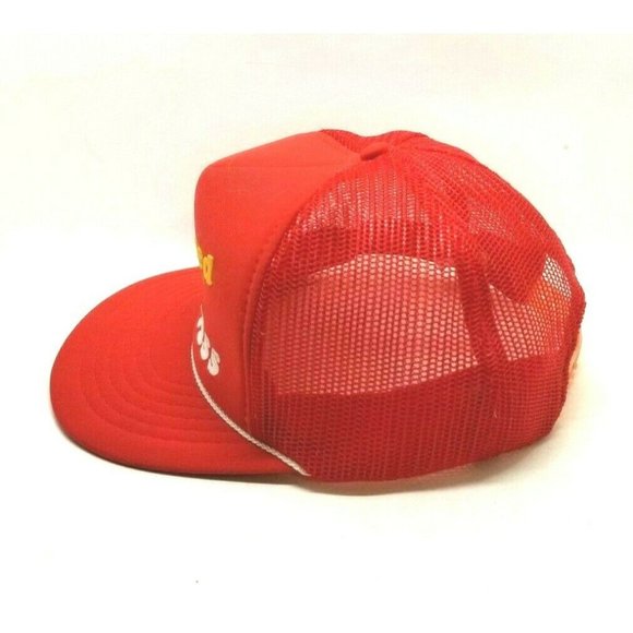 Vintage 1980’s LICENSED TO KICK ASS Red Snapback Trucker Hat Cap String (DM2) - Picture 4 of 8